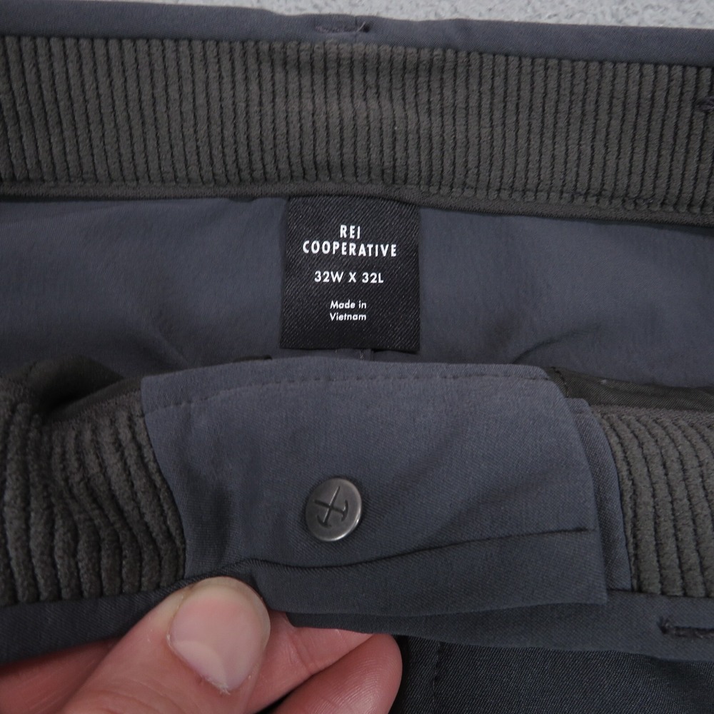 REI Co-op Mens 32x32 Slim Charcoal Grey Commuter Travel Flex Chino Pants UPF - Picture 7 of 15